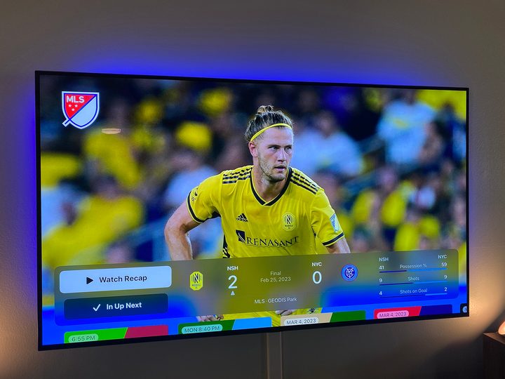 The Nashville-NYCFC replay page on MLS Season Pass on Apple TV.