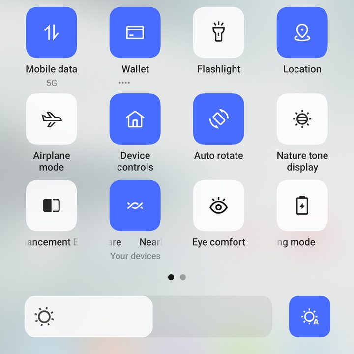 Screenshot of OnePlus 11 Quick Settings in OxygenOS 13.