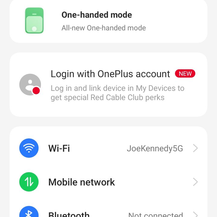Settings app in OxygenOS 13.