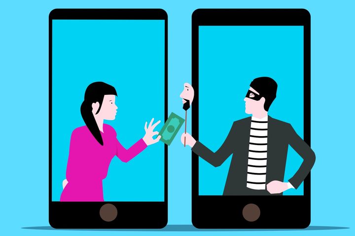 Dating scam involving money.