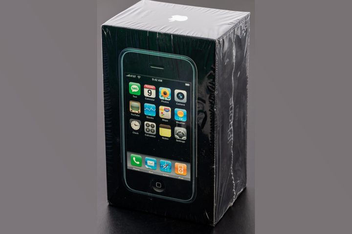 An original 2007 iPhone sealed in its original box.