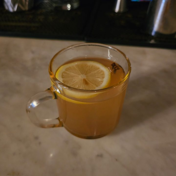 Galaxy S23 Ultra night mode photo of a hot toddy.
