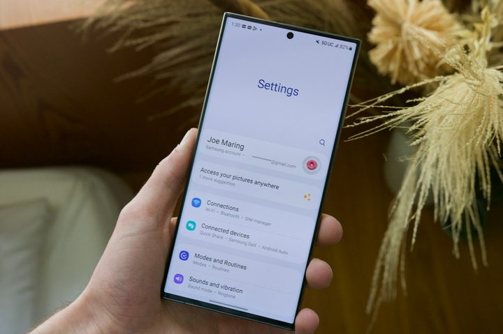The Settings app running on the Samsung Galaxy S23 Ultra.