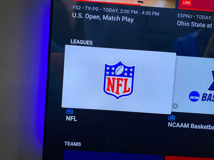 NFL on YouTube TV.