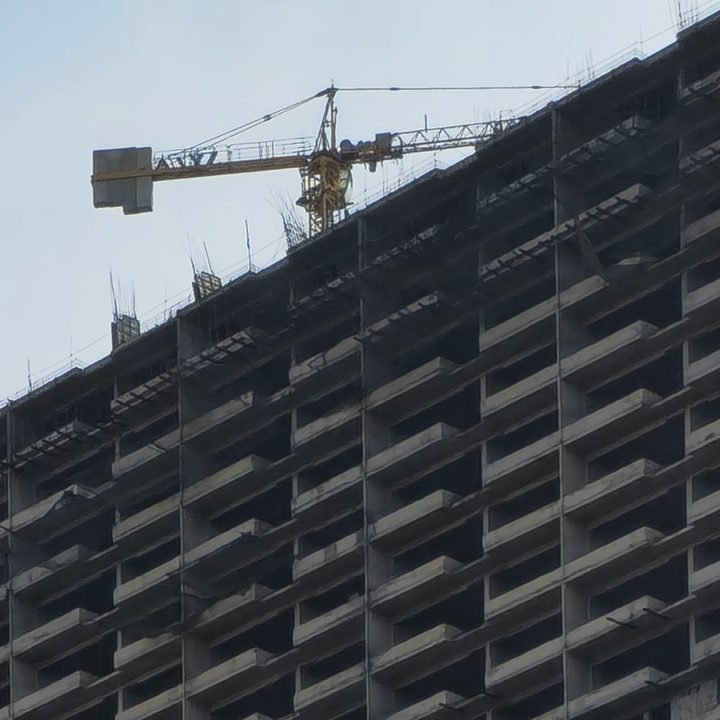 Close up of a Multi-storey building under construction captured by Samsung Galaxy S23 Ultra.
