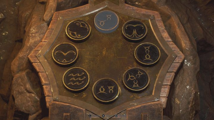 A series of symbols in a circle.