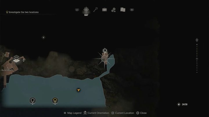 A map to the small cave shrine on t he lake.