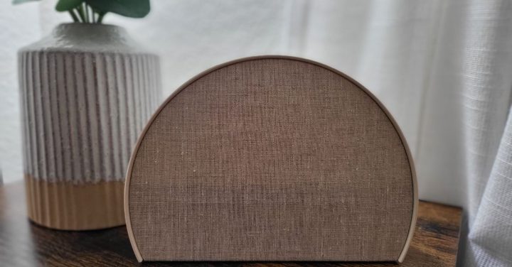 The Hatch Restore 2 on a nightstand.