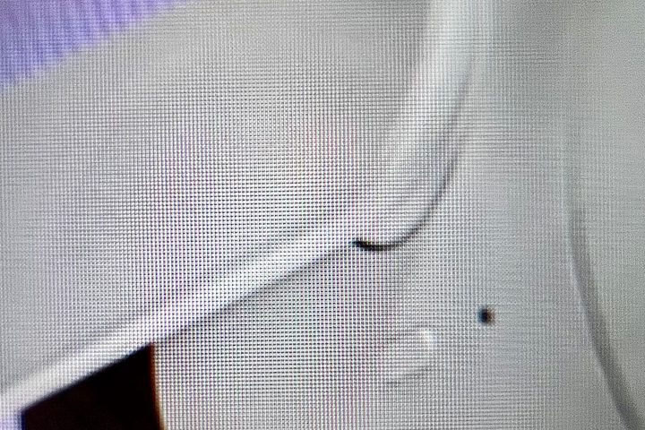 A macro photo of a lcd screen showing the pixels.