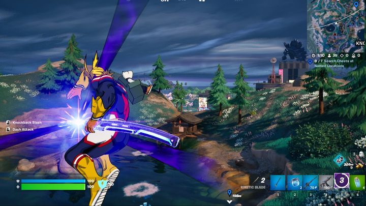 All Might using the Kinetic Blade in Fortnite.