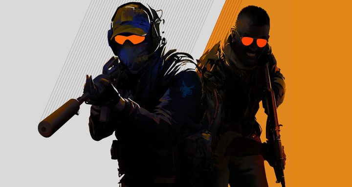 A promotional image featuring two Counter-Strike 2 soldiers.
