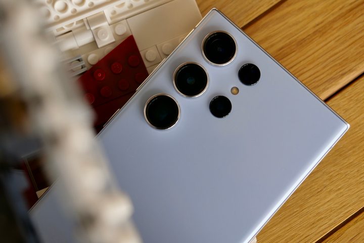 The back of the Samsung Galaxy S23 Ultra, showing the camera lenses.