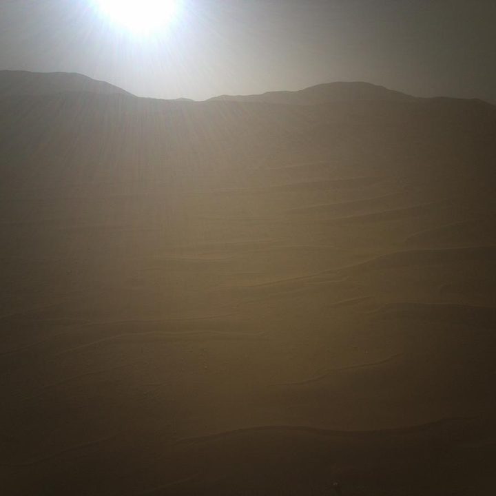 Image of a Martian sunset acquired by NASA's Ingenuity Mars Helicopter.