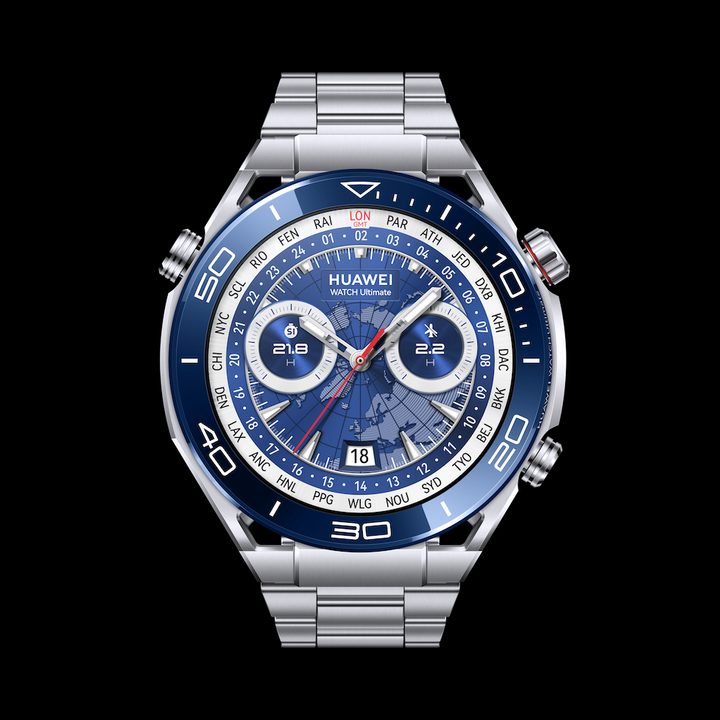 The Huawei Watch Ultimate in Voyage Blue.