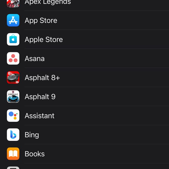 App picker for Siri Shortcuts