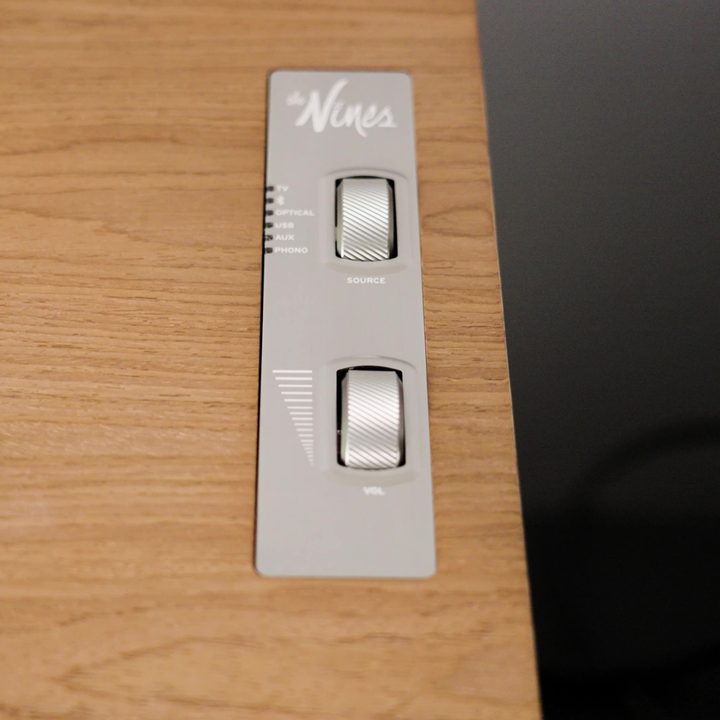 The manual controls on the top of the Klipsch The Nines.