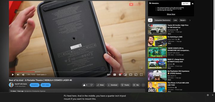 Screenshot of Live Captions on Windows 11.