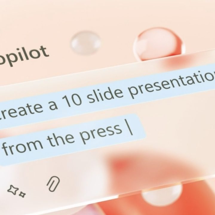 Microsoft Copilot creating a PowerPoint presentation for a user.