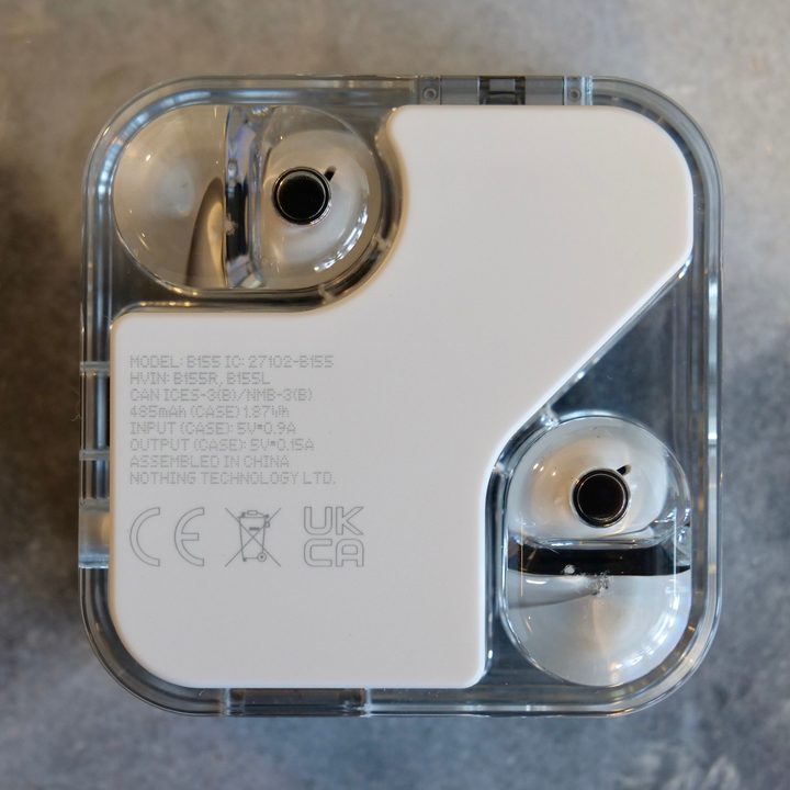 The underside of the Nothing Ear 2's case.