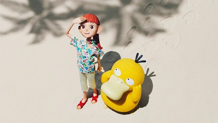 Haru and Psyduck in "Pokémon Concierge."