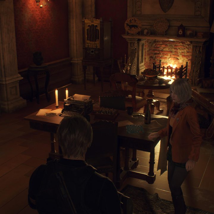 Leon looks at a note