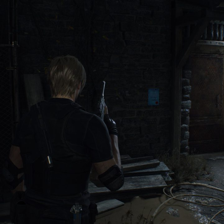 Leon looks at a note