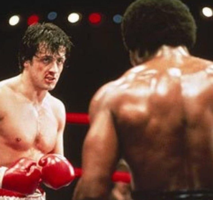 Rocky gets ready to throw a punch in Rocky.