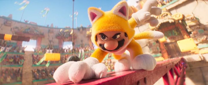Cat Mario in "The Super Mario Bros. Movie."