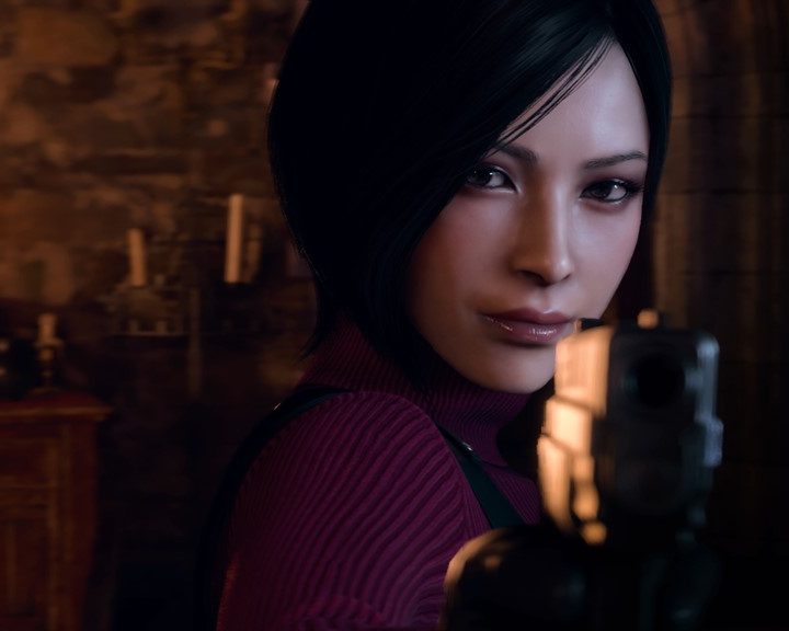 Ada Wong holds a gun in Resident Evil 4.