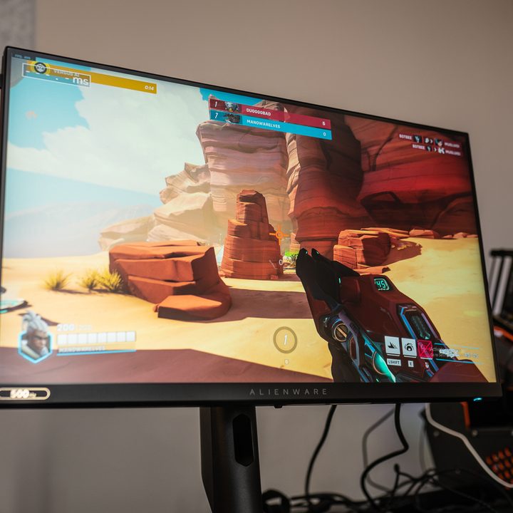Overwatch 2 running on the Alienware 500Hz gaming monitor.