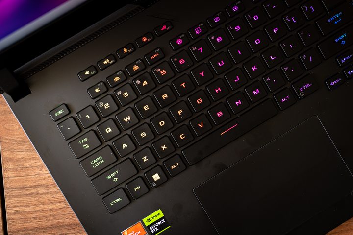 Keyboard on the Asus ROG Strix Scar 17.