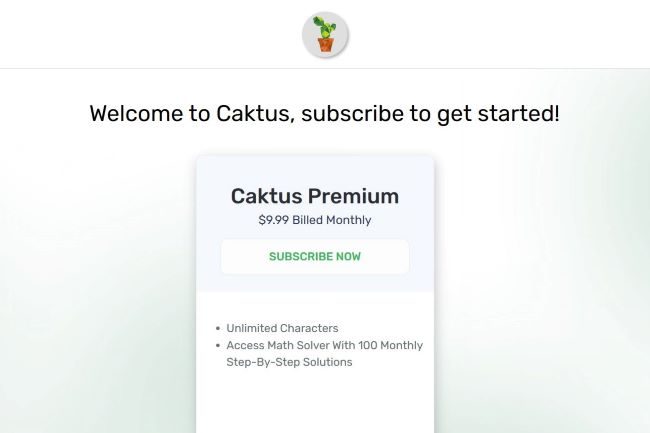 Cacktus AI's pricing.