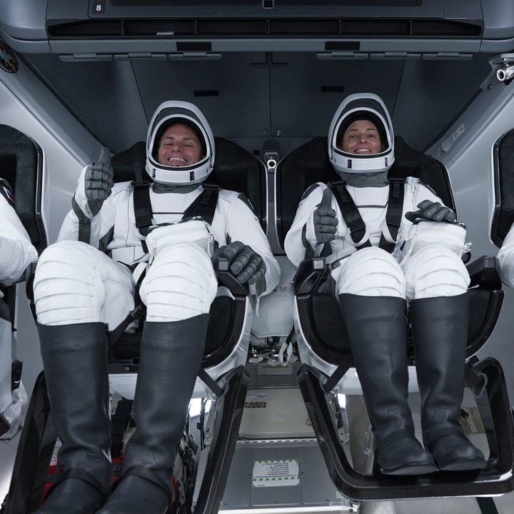 The SpaceX Crew-5 members are seated inside the Dragon Endurance crew ship.