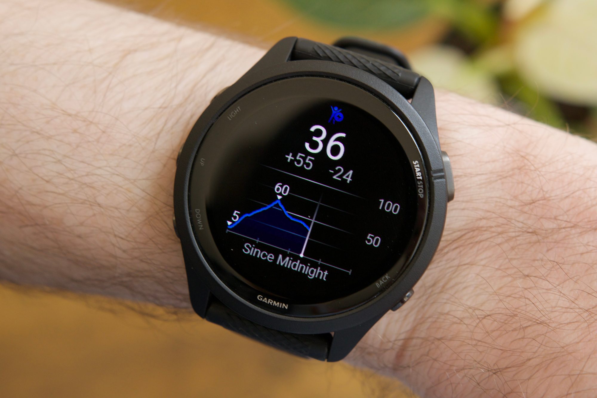 Body Battery score on the Garmin Forerunner 265.