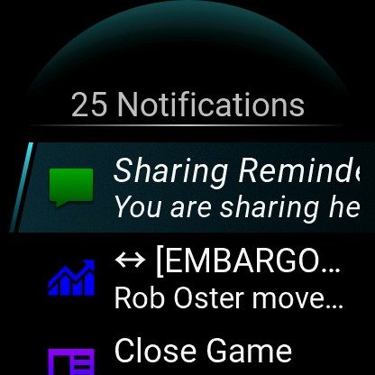 Screenshot from the Garmin Forerunner 265.