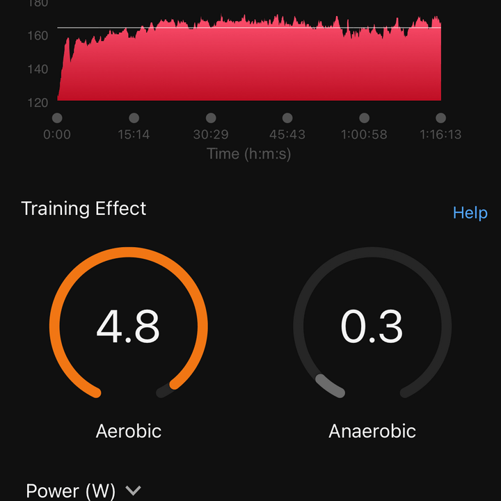 Screenshot from the Garmin Connect app.