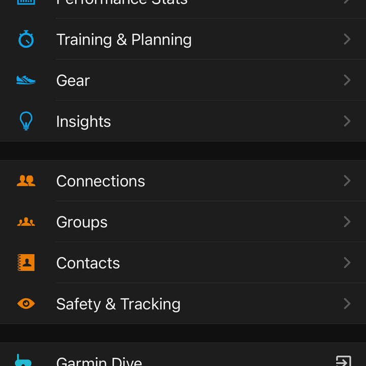 Screenshot from the Garmin Connect app.