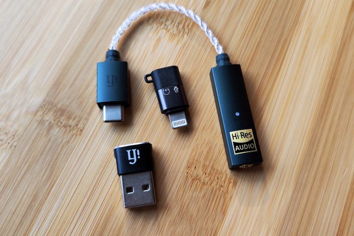 Ifi Go Link headphone amp/DAC with adapters.