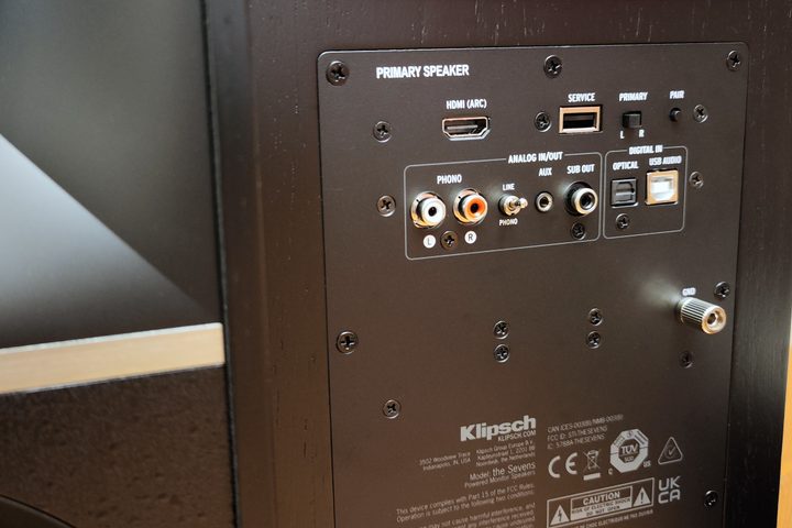 Klipsch The Sevens primary speaker back panel.