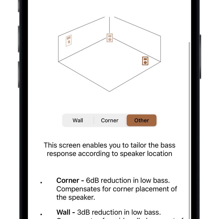 Klipsch Connect app speaker placement page.
