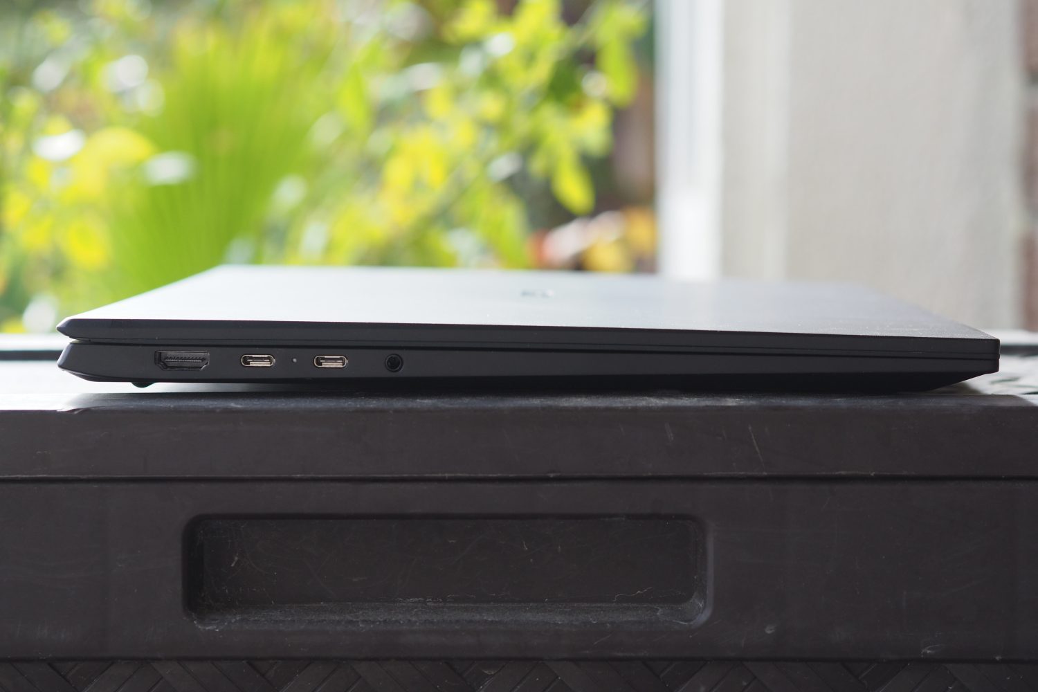 LG Gram 17 Pro 2023 left side view showing ports.