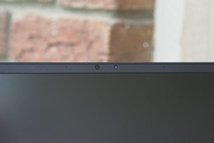 LG Gram 17 Pro 2023 front view showing webcam.