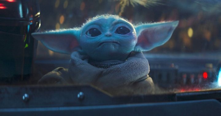 Grogu looks up in The Mandalorian.