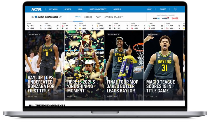 NCAA March Madness Live on a MacBook.