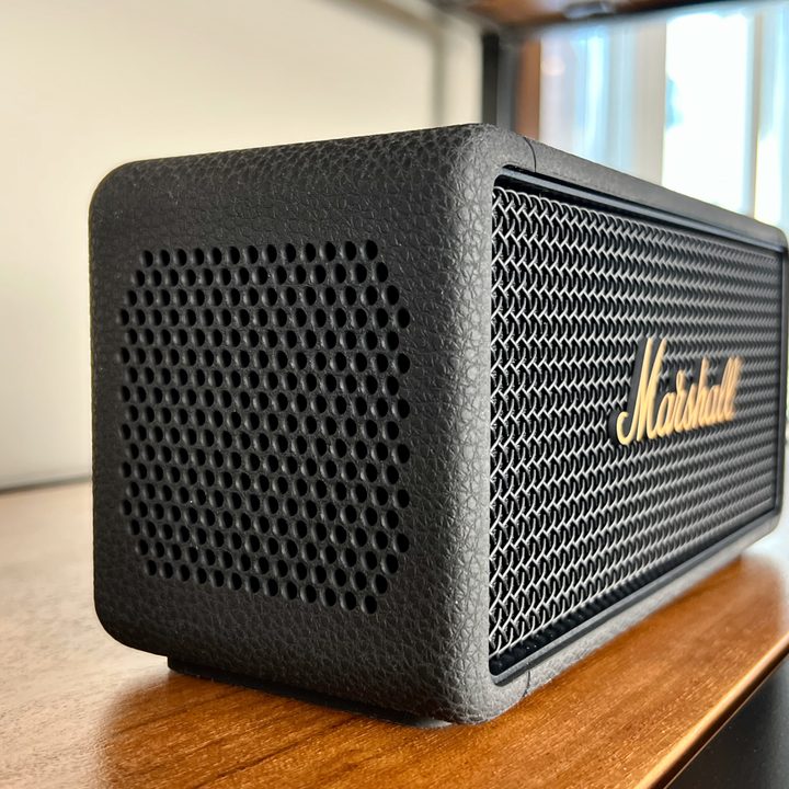 One of the side-firing drivers of the Marshall Middleton Bluetooth speaker.