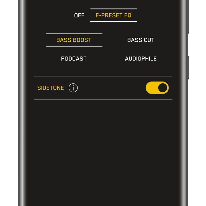 M&D app showing MH40 Wireless 2023 EQ settings.