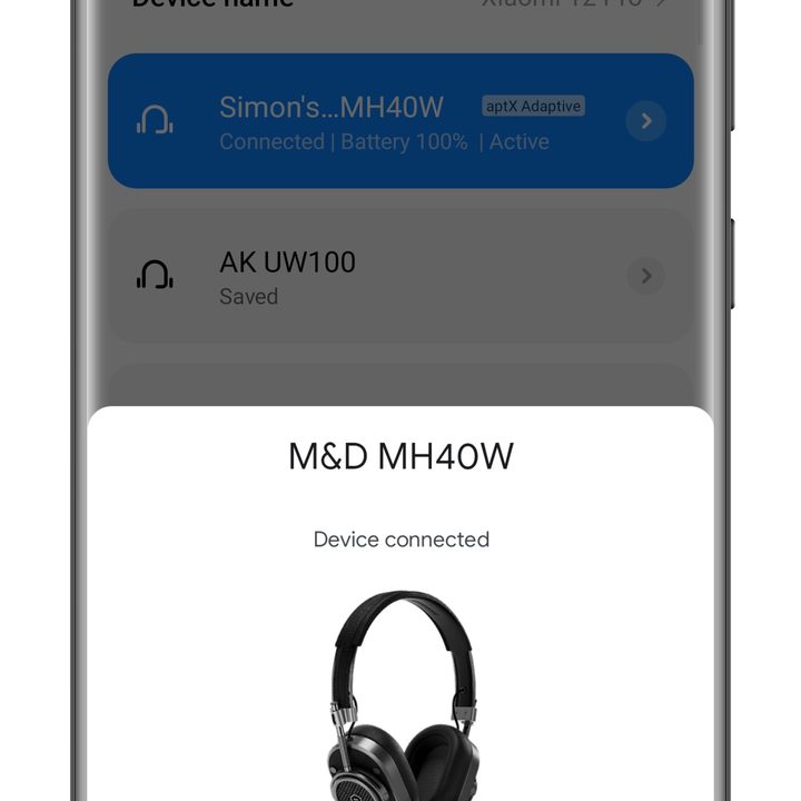 M&D MH40 Wireless 2023 Google Fast Pair on Android.