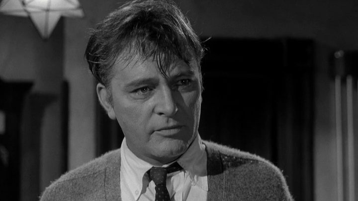 Richard Burton stares at someone in Who's Afraid of Virginia Woolf?