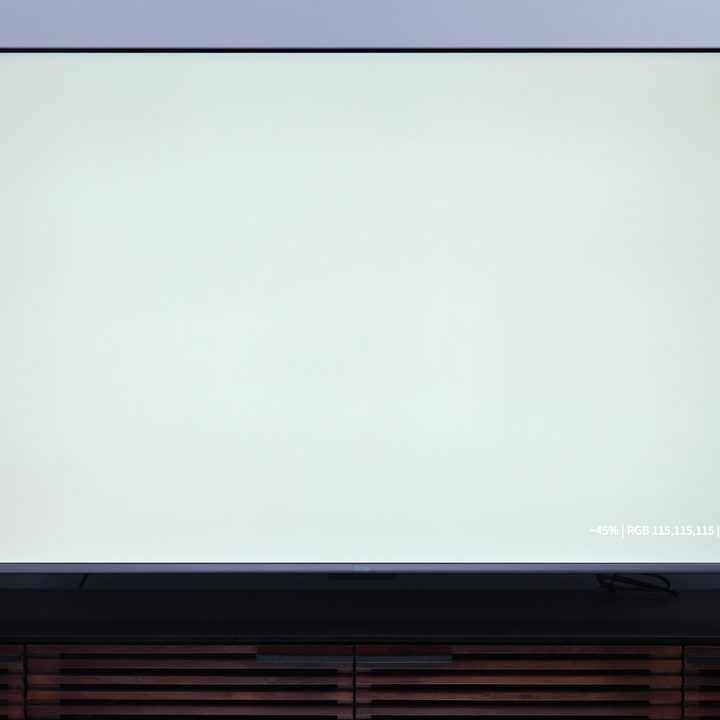A white balance test on a Roku Plus Series TV.
