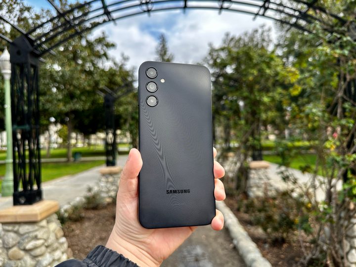Samsung Galaxy A14 5G held in hand